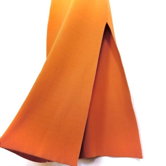 NWT Ronny Kobo Ivana Minimal Ribbed Knit Slit Midi Tank Dress Burnt Orange XL - Picture 9 of 16